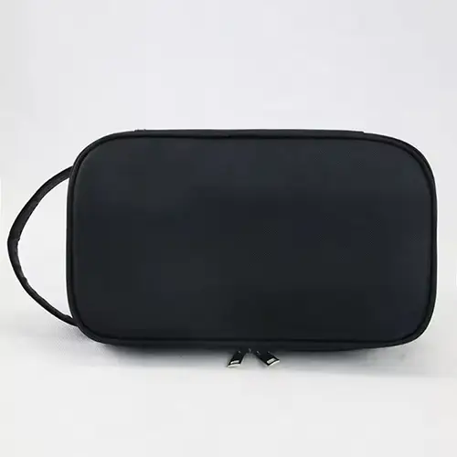 Comparison of single vs double zipper toiletry bags showing smart organization and multi compartment layout